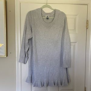 Old Navy 4x grey sweater with ruffle detail